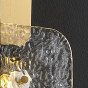 Applique murale dorée en verre texturé à 3 lumières — vue 3