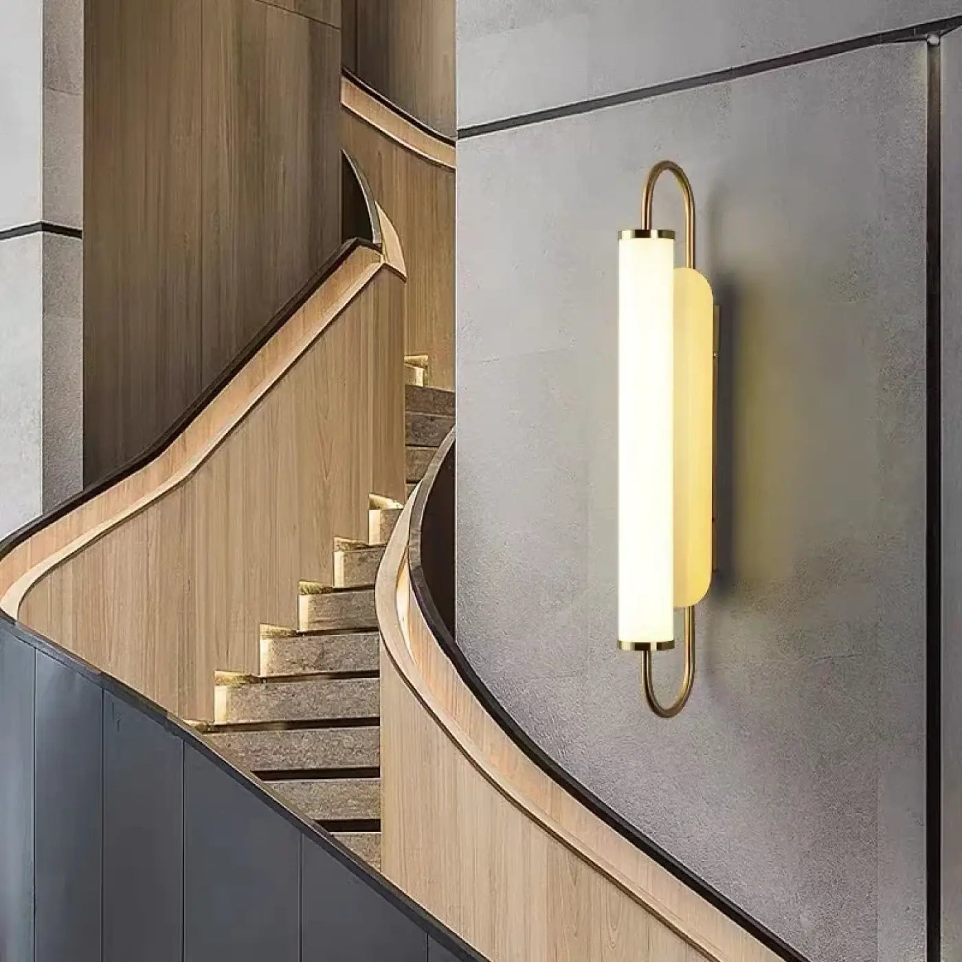 Applique murale dorée tube LED pour tête de lit — vue 2