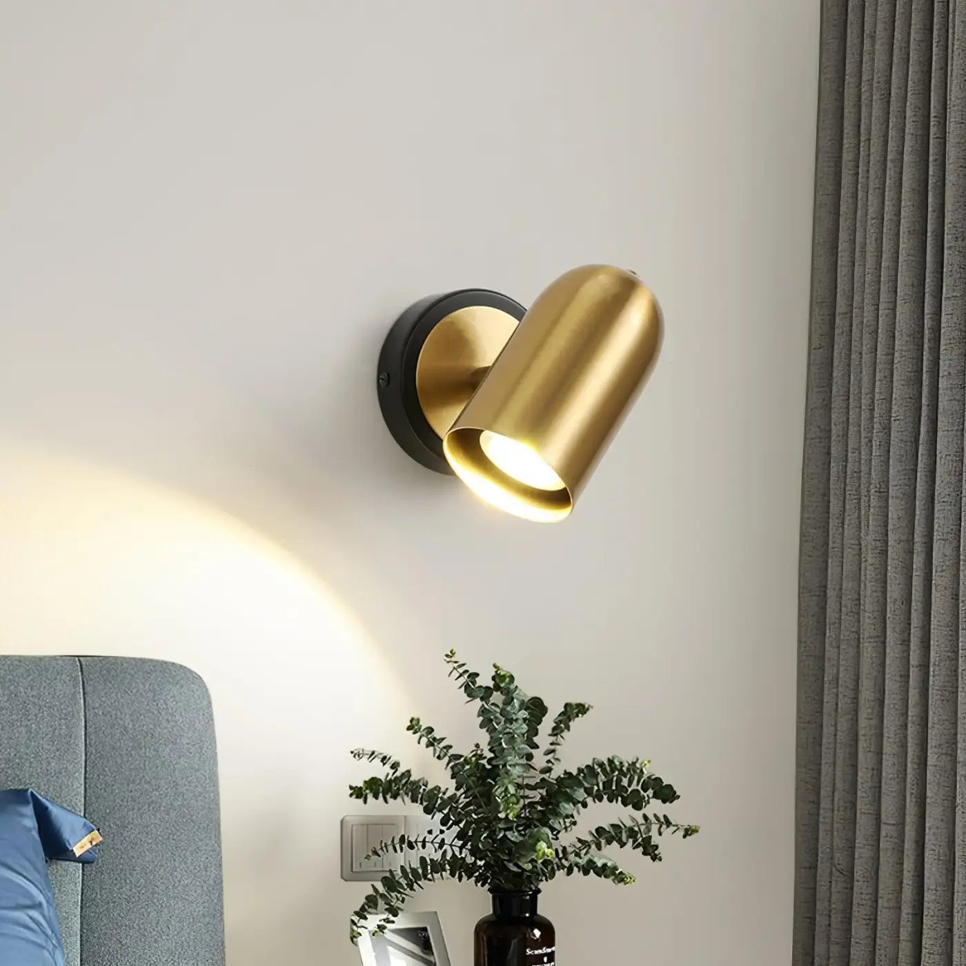 Applique murale dorée vintage en aluminium E27 — vue 2