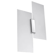 Applique murale double en verre blanc et chrome à 2 lumières — vue 3