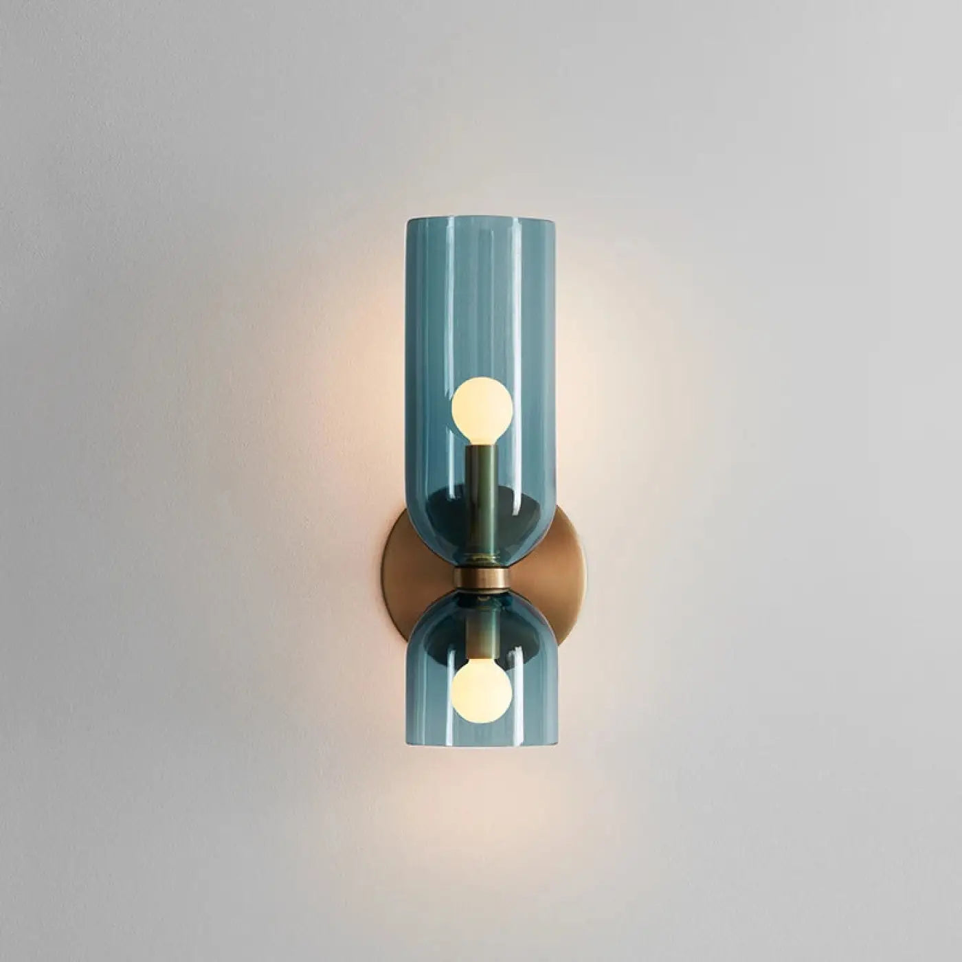 Applique murale double en verre et métal blanc E14 — vue 4