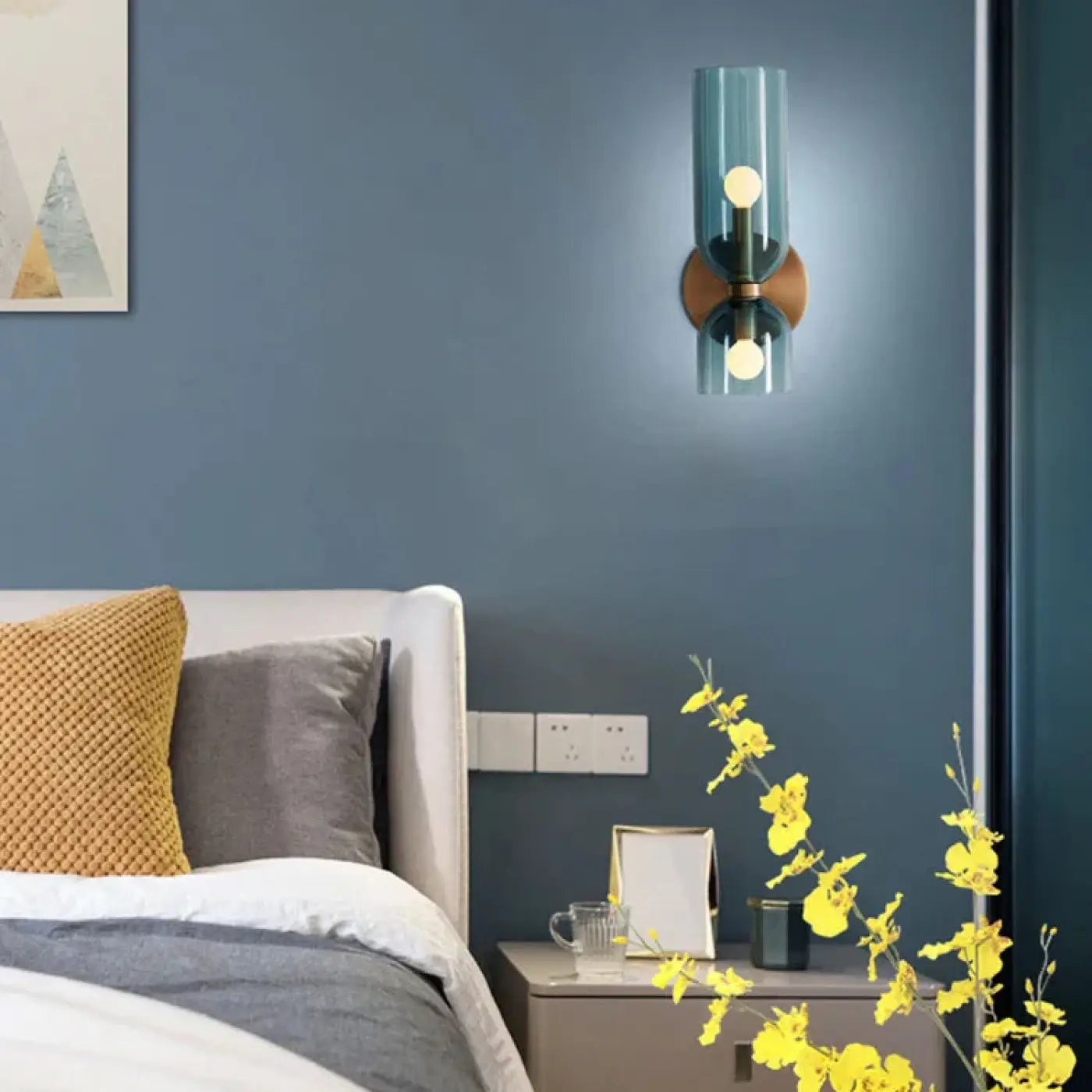 Applique murale double en verre et métal blanc E14 — vue 5