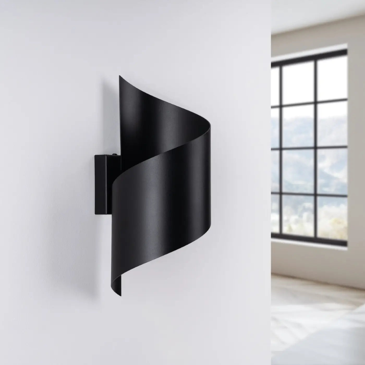 Applique murale en acier noir forme spirale moderne — vue 2