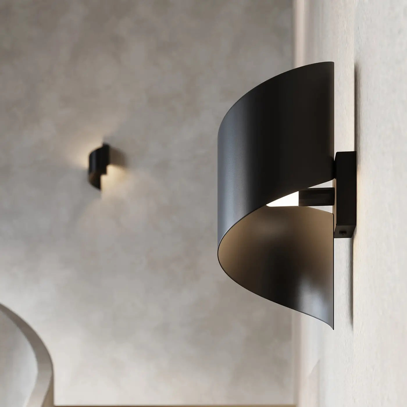 Applique murale en acier noir forme spirale moderne — vue 7