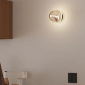Applique murale en aluminium argent effet pierre brute — vue 3