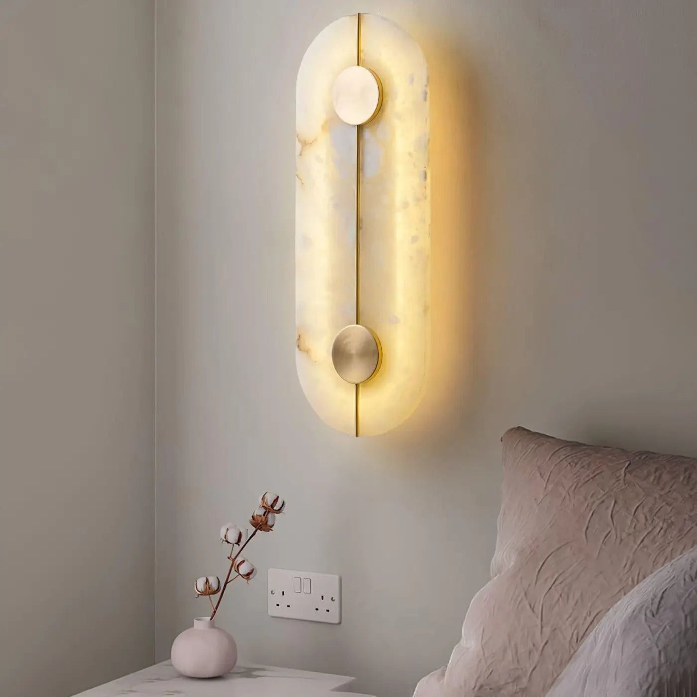 Applique murale en aluminium et marbre blanc, deux formes — vue 4