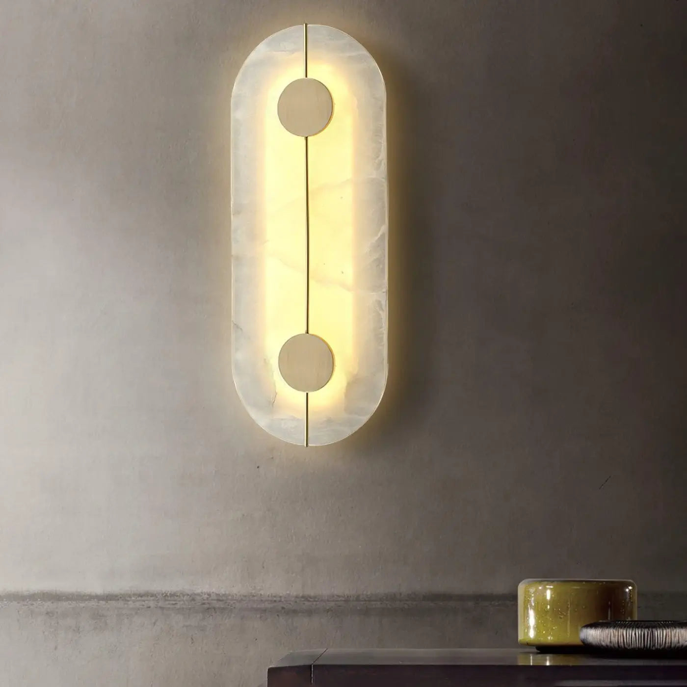 Applique murale en aluminium et marbre blanc, deux formes — vue 5