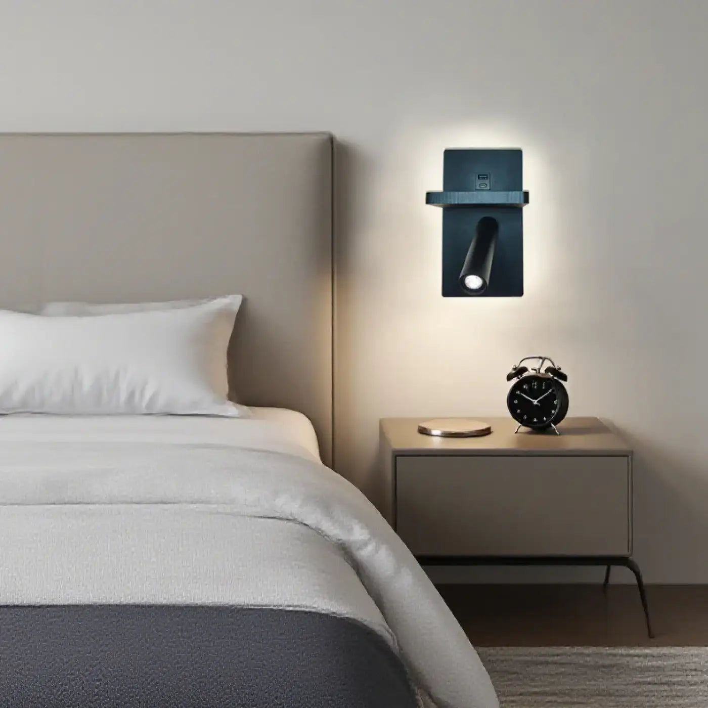 Applique murale en aluminium noir à luminosité réglable — vue 3