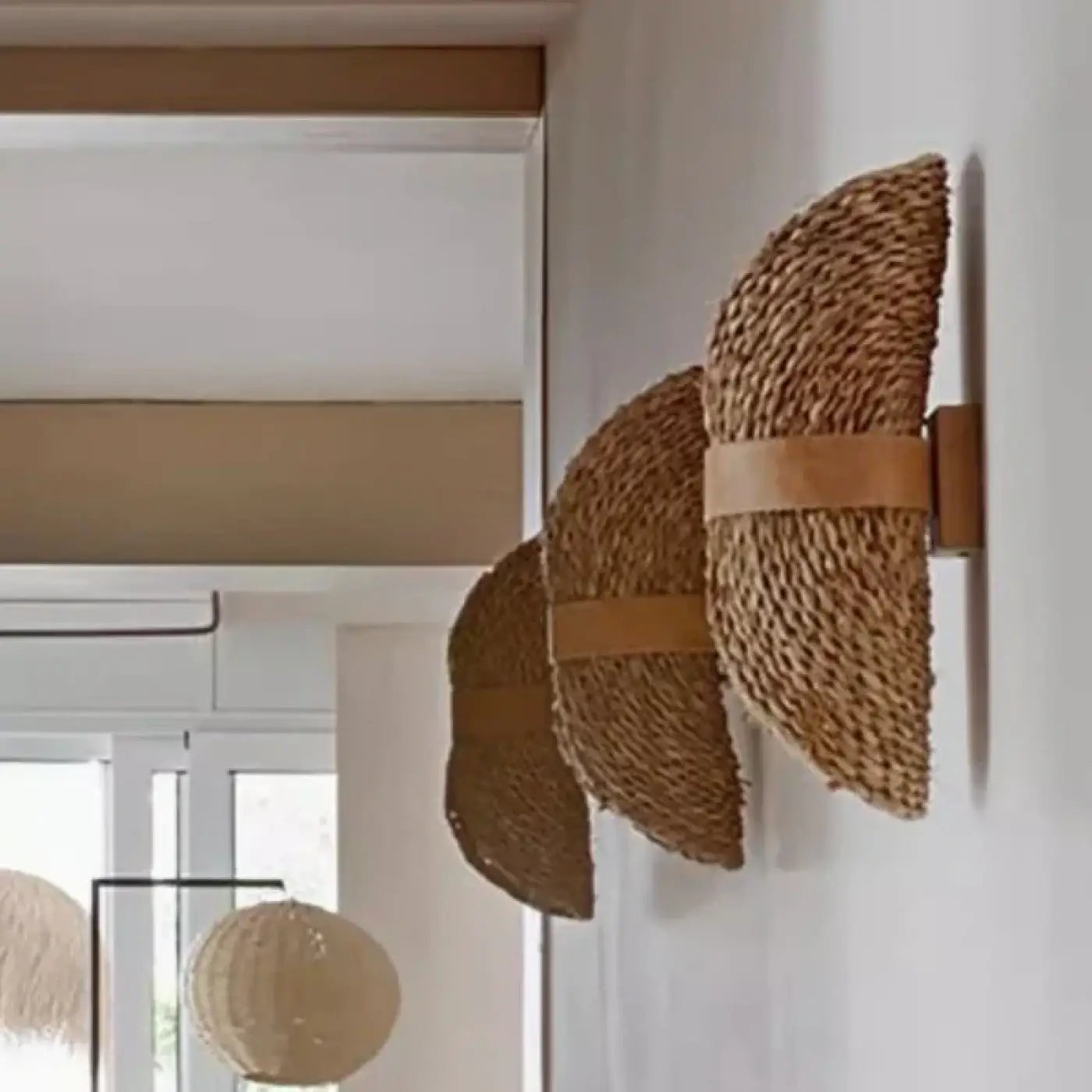 Applique murale en bambou et bois LED blanc chaud — vue 1