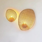 Applique murale en bambou tressé beige E27 moderne — vue 3