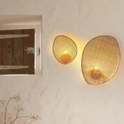 Applique murale en bambou tressé beige E27 moderne — vue 4