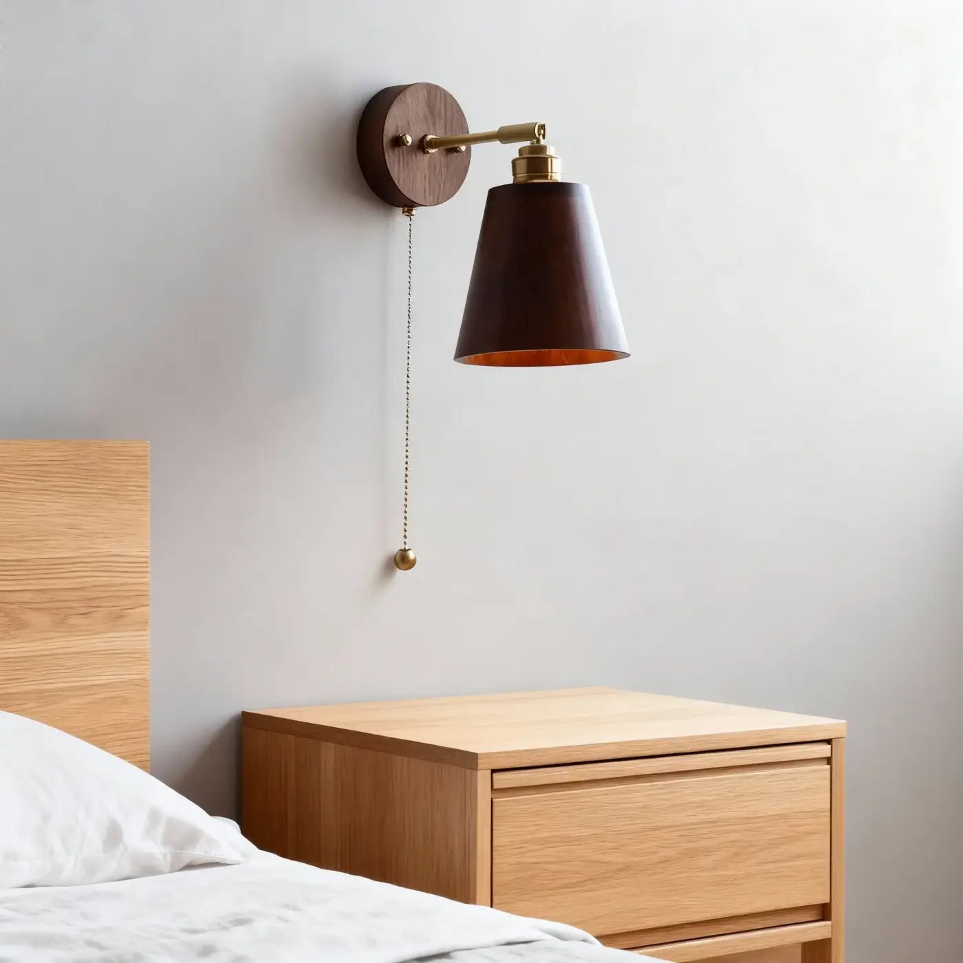 Applique murale en bois et métal beige scandinave culot E27 — vue 5