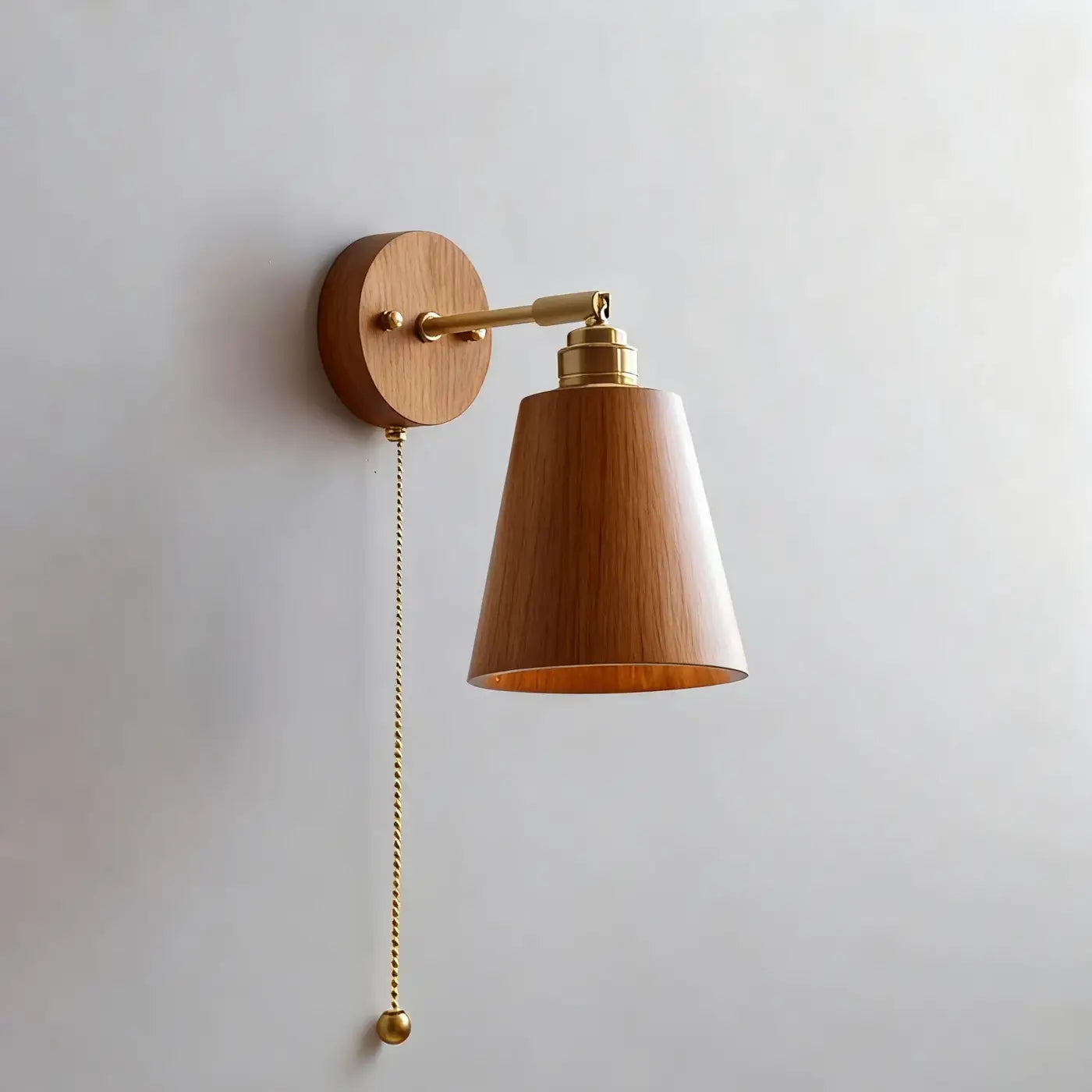 Applique murale en bois et métal beige scandinave culot E27 — vue 6