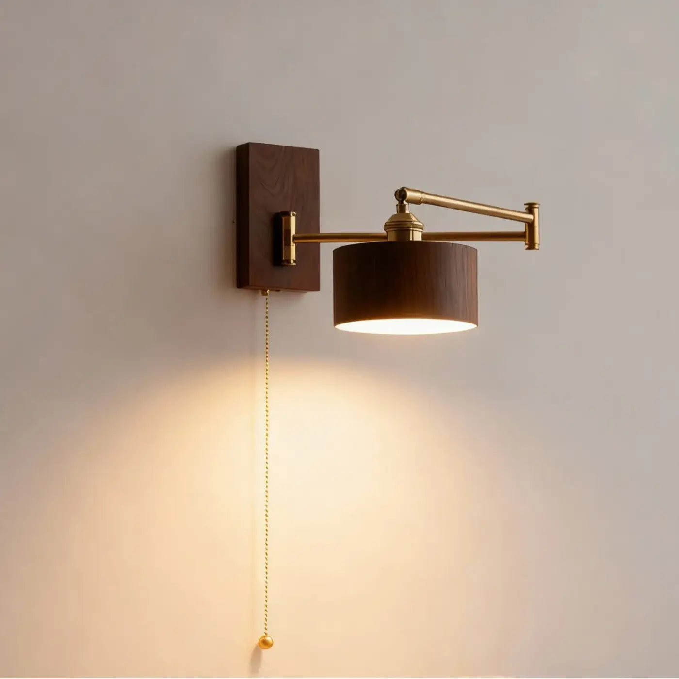 Applique murale en bois et métal beige scandinave culot E27 — vue 7