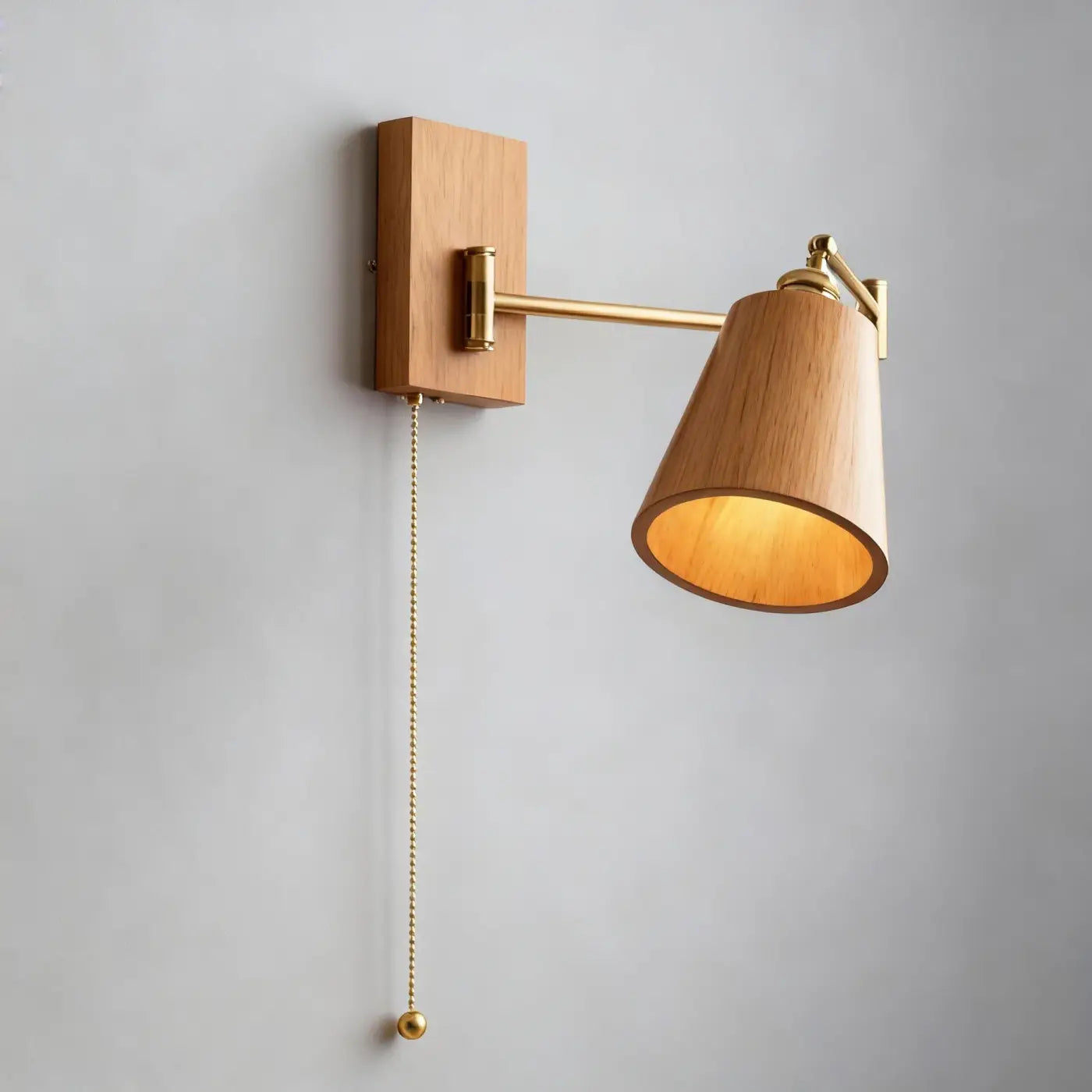 Applique murale en bois et métal beige scandinave culot E27 — vue 8