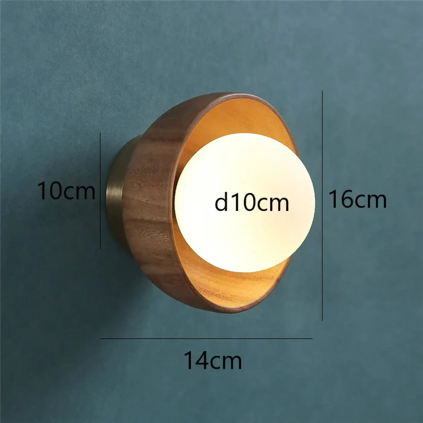 Applique murale en bois et métal marron ronde G9 — vue 6