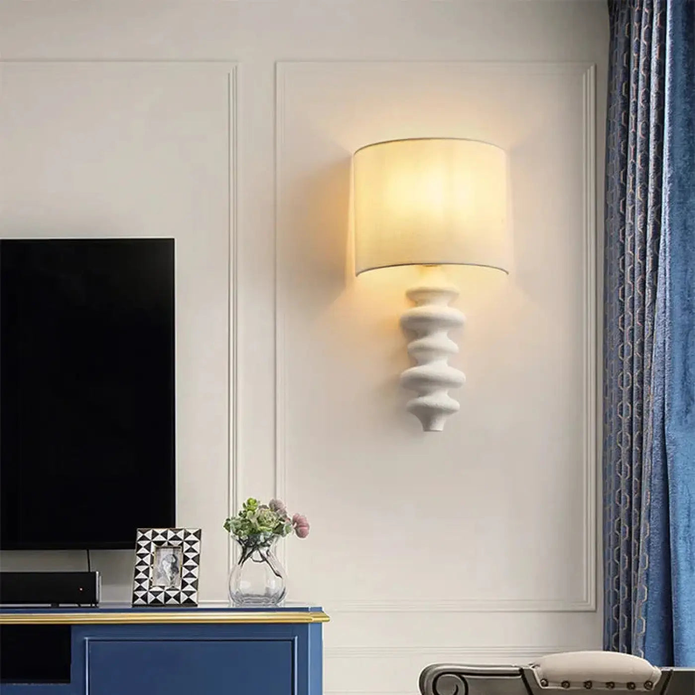 Applique murale en bois et tissu style scandinave E14 — vue 3
