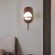 Applique murale en bois marron et acrylique moderne — vue 2