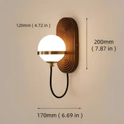 Applique murale en bois marron et acrylique moderne — vue 5