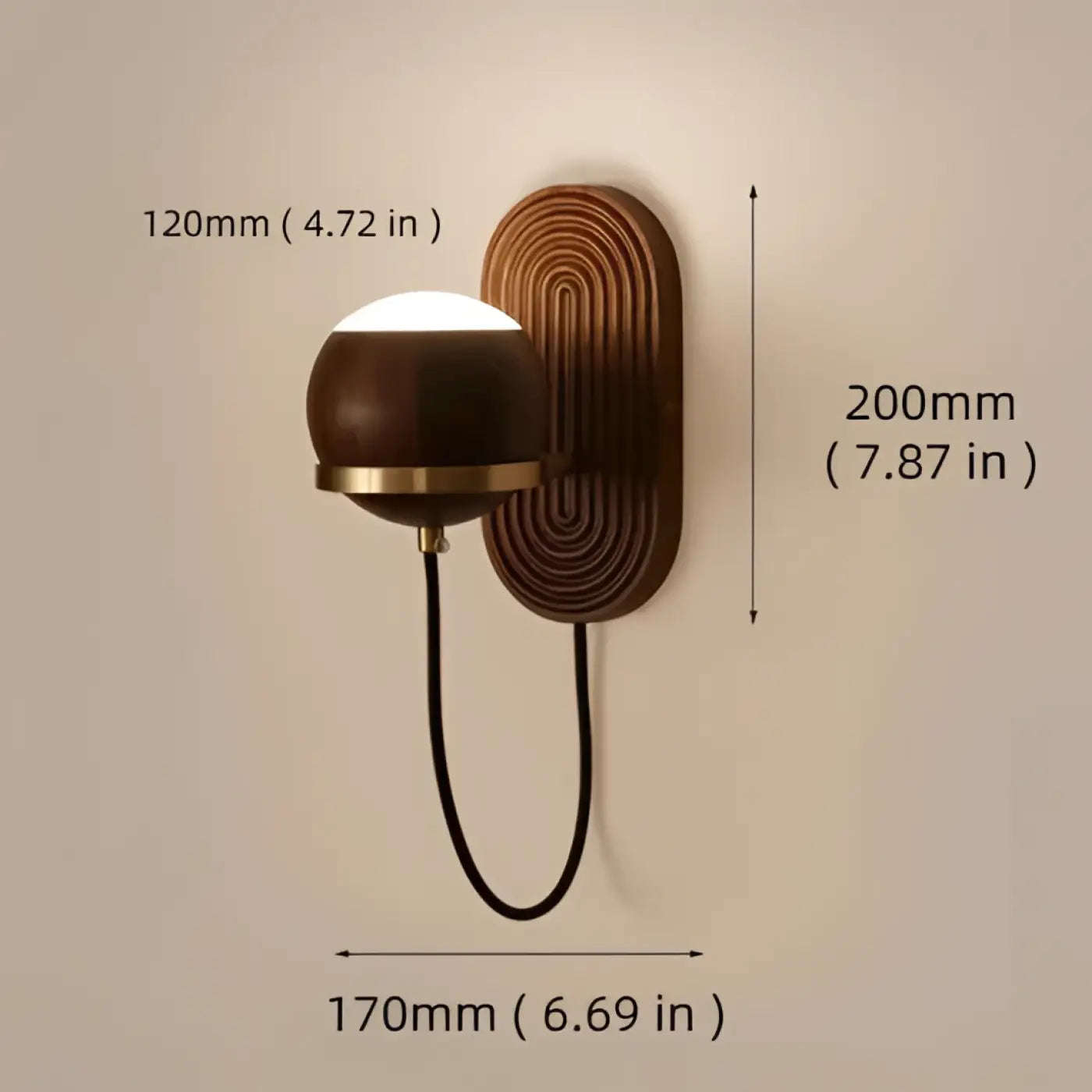 Applique murale en bois marron et acrylique moderne — vue 6