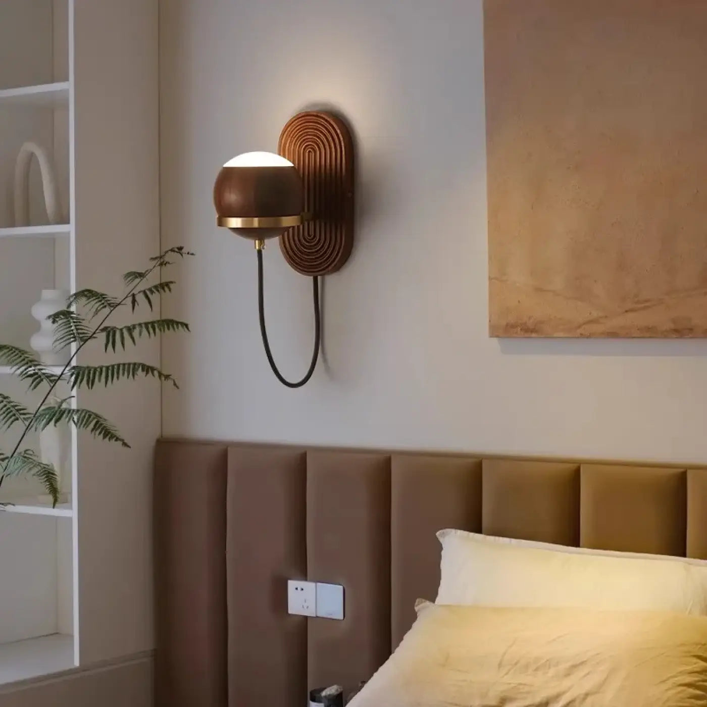 Applique murale en bois marron et acrylique moderne — vue 9