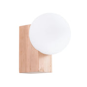 Applique murale en bois naturel avec globe LED design — vue 6