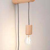 Applique murale en bois naturel et verre style scandinave — vue 3
