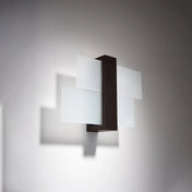 Applique murale en bois noir et verre design graphique — vue 2