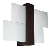Applique murale en bois noir et verre design graphique — vue 3