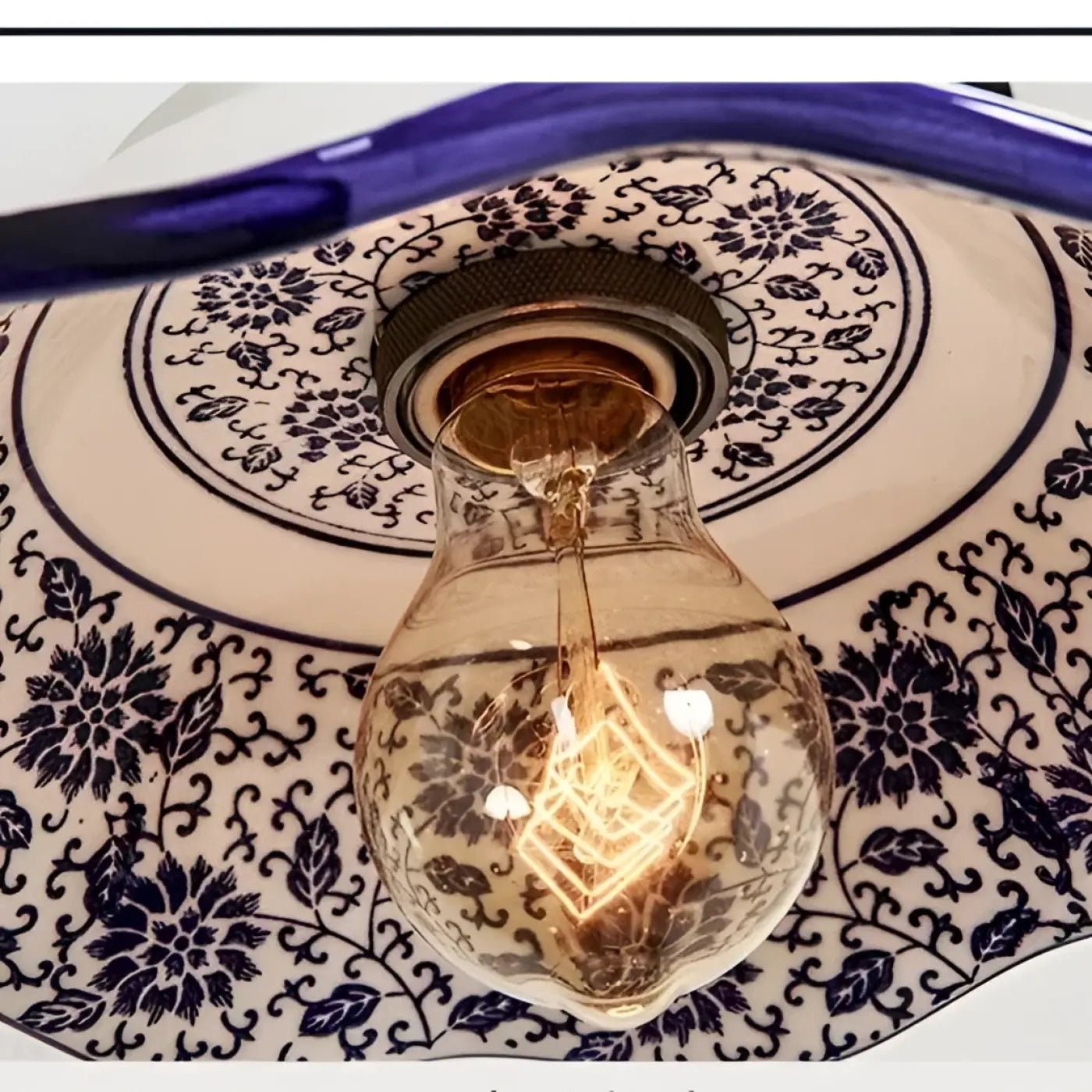 Applique murale en céramique blanche à motif bleu vintage — vue 4