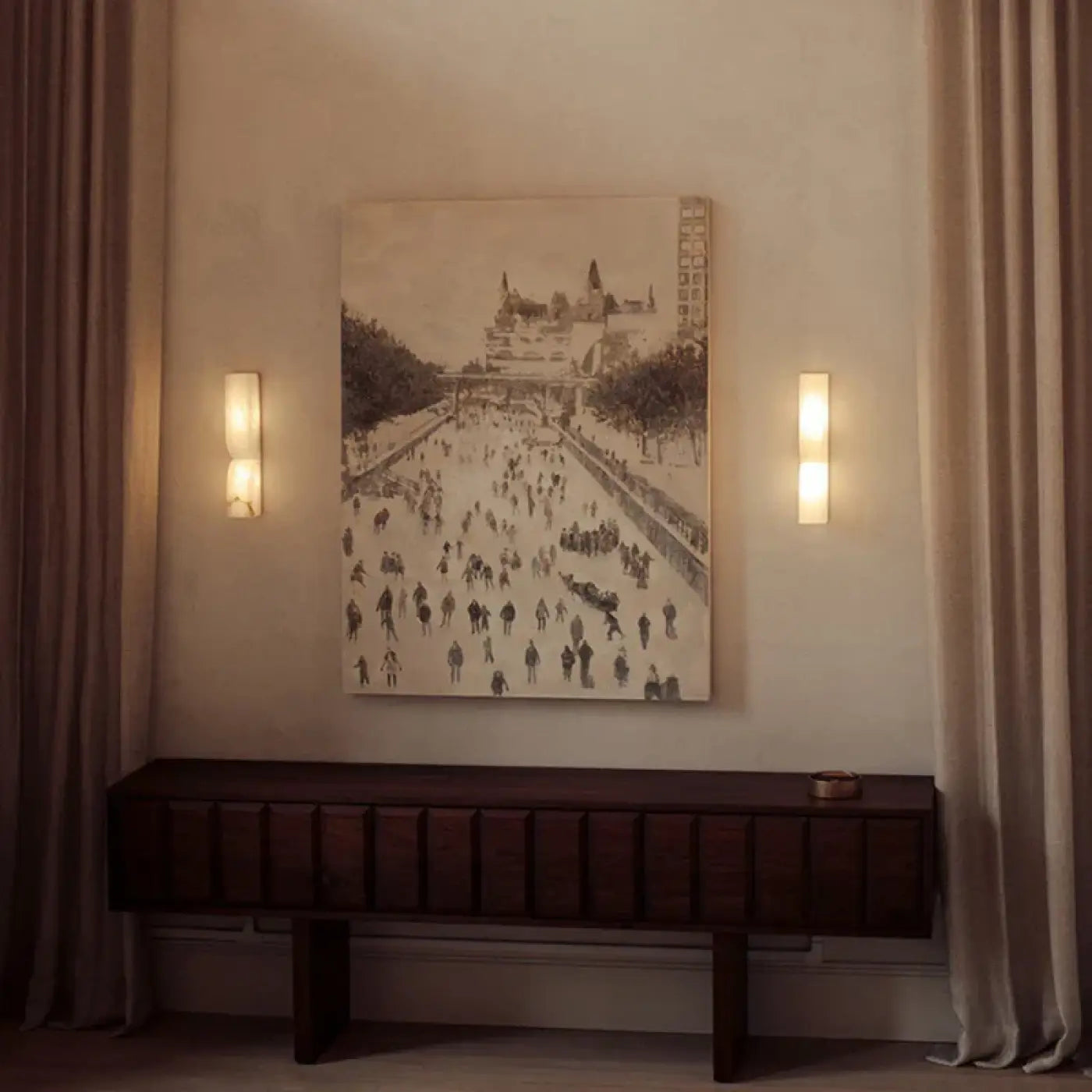 Applique murale en marbre blanc 2 lumières moderne — vue 1