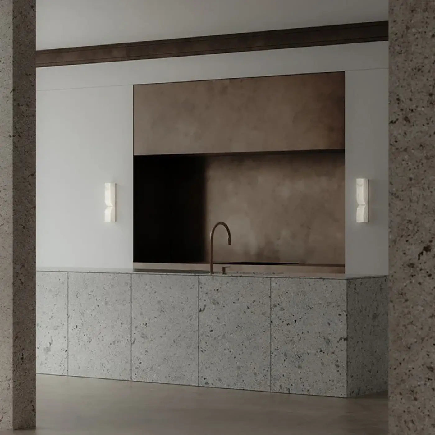 Applique murale en marbre blanc 2 lumières moderne — vue 5