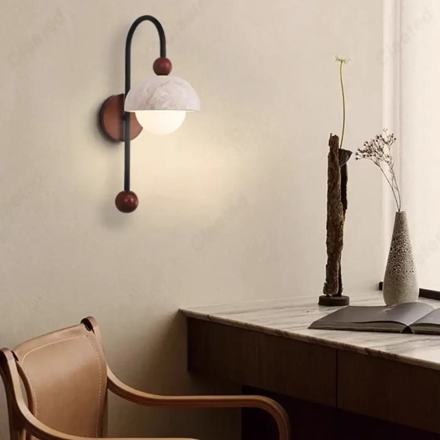 Applique murale en métal noir, marron ou blanc à variateur — vue 1