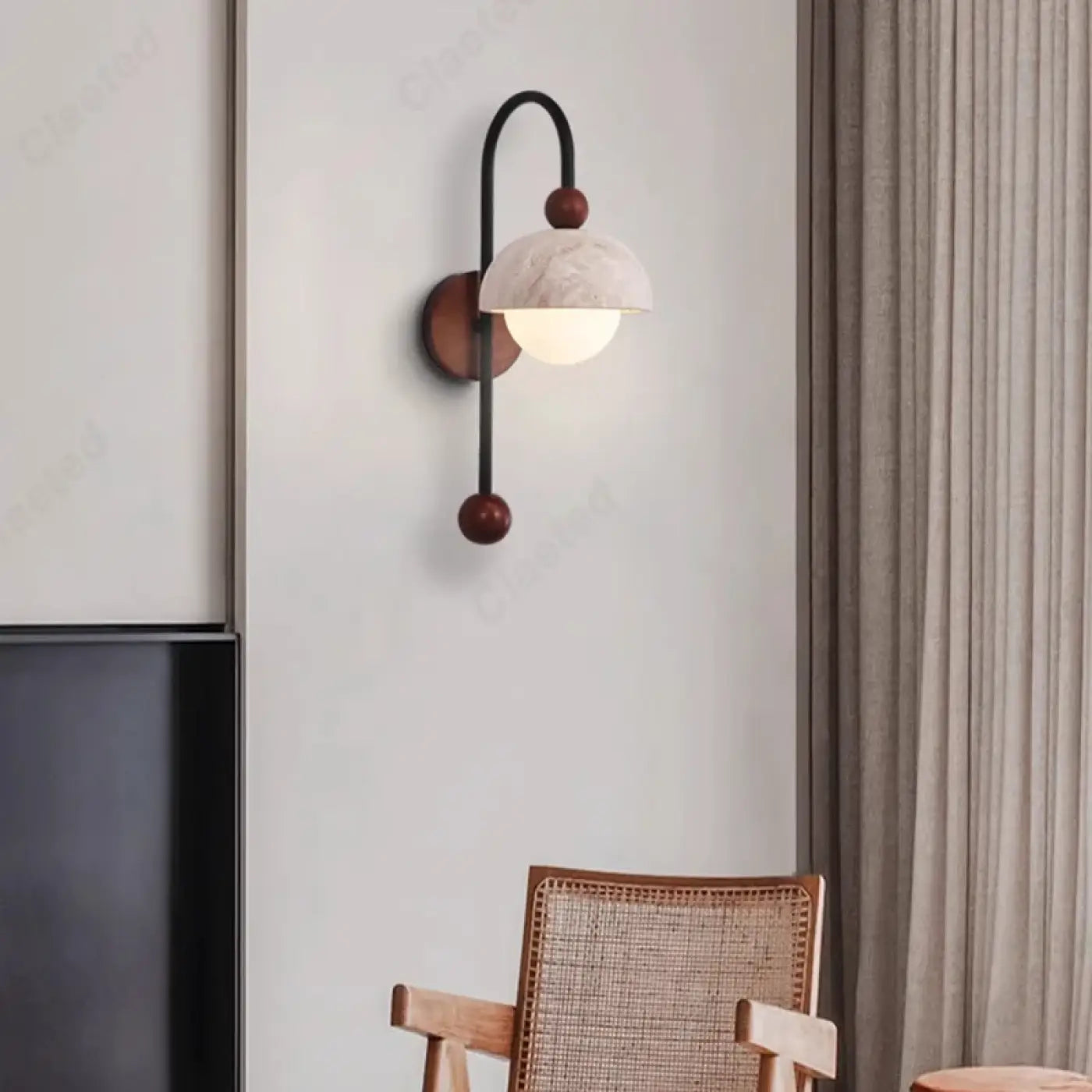 Applique murale en métal noir, marron ou blanc à variateur — vue 2