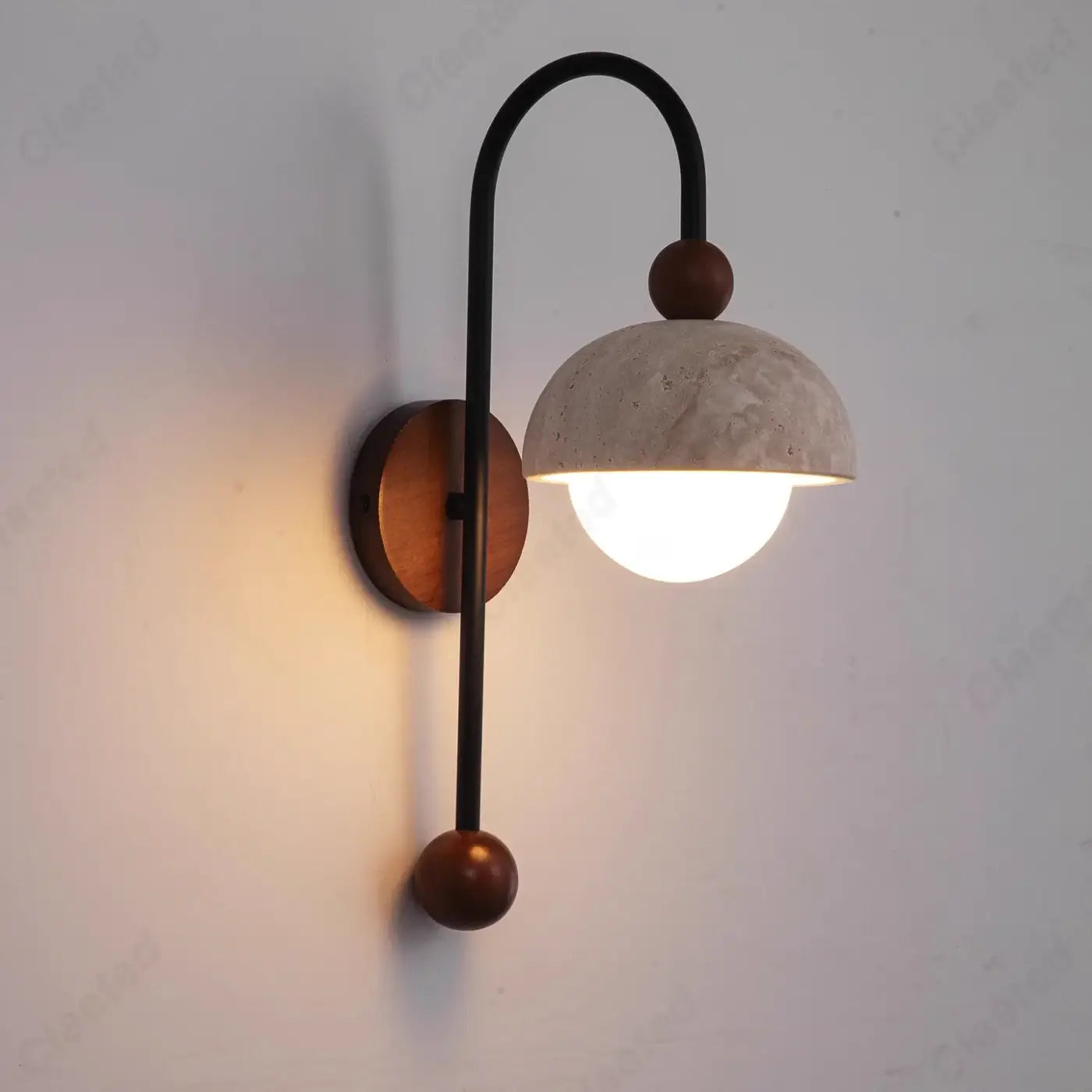 Applique murale en métal noir, marron ou blanc à variateur — vue 3
