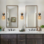 Applique murale en osier et bois beige style naturel — vue 4