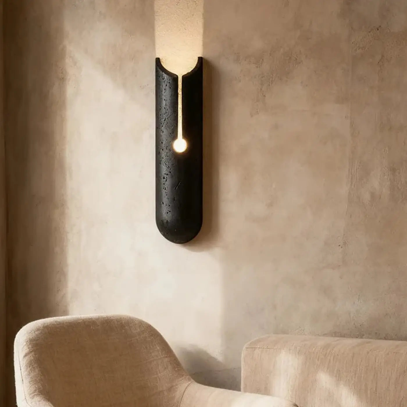 Applique murale en pierre noire sculptée minimaliste — vue 6