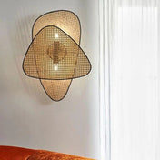 Applique murale en rotin et aluminium au style vintage — vue 2