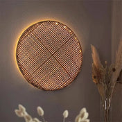 Applique murale en rotin et bambou beige scandinave — vue 7
