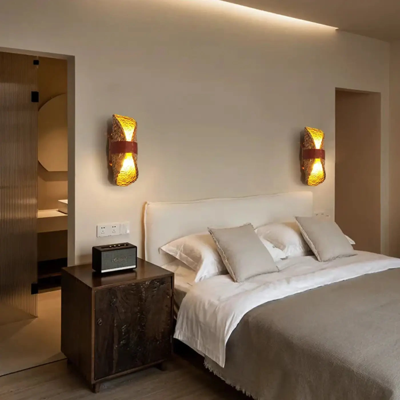 Applique murale en rotin naturel dimmable scandinave — vue 6