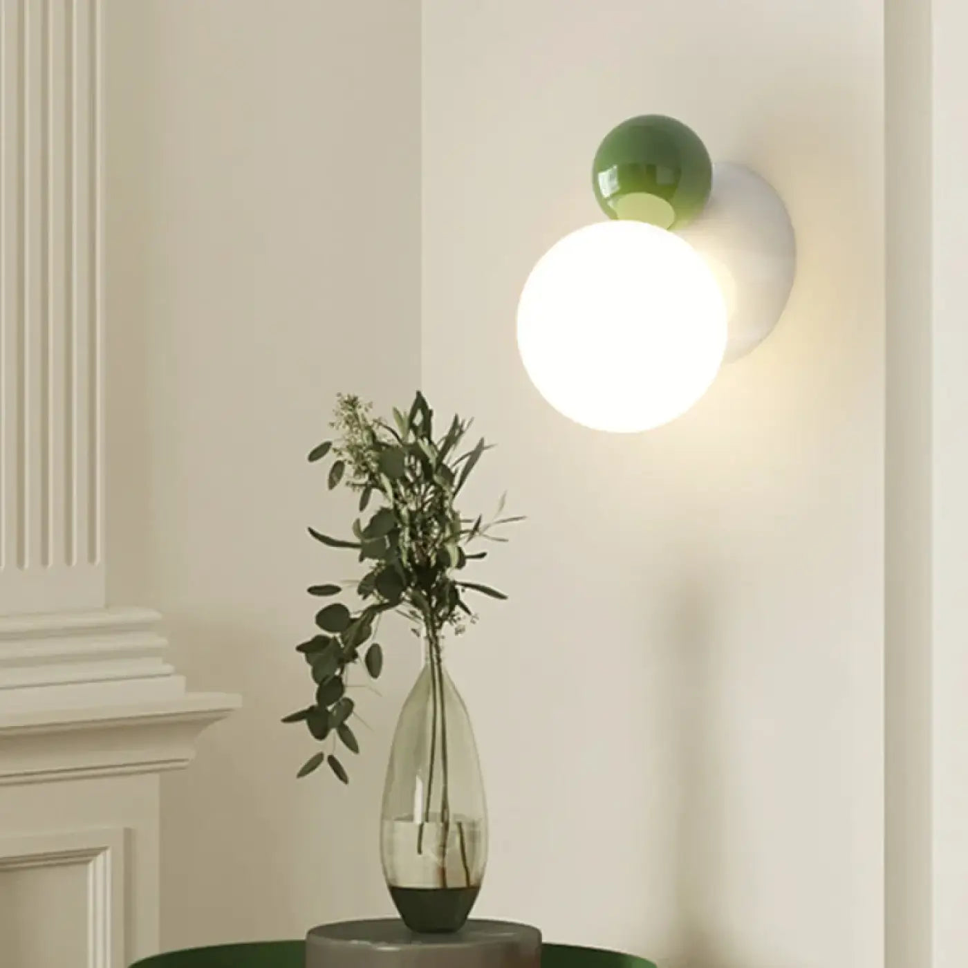 Applique murale en verre à globe LED G9 vert ou rouge — vue 1