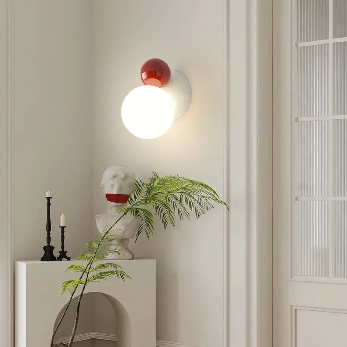 Applique murale en verre à globe LED G9 vert ou rouge — vue 5