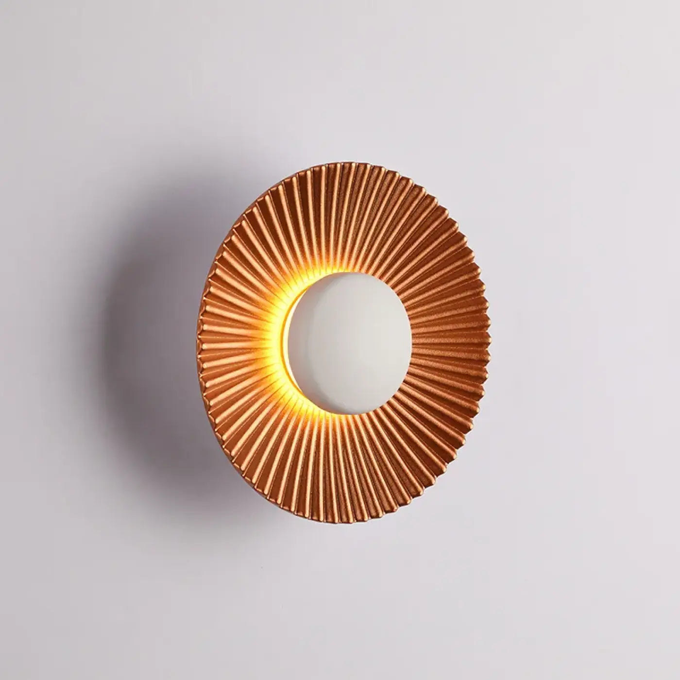 Applique murale en verre cannelé blanc et orange IP65 — vue 1