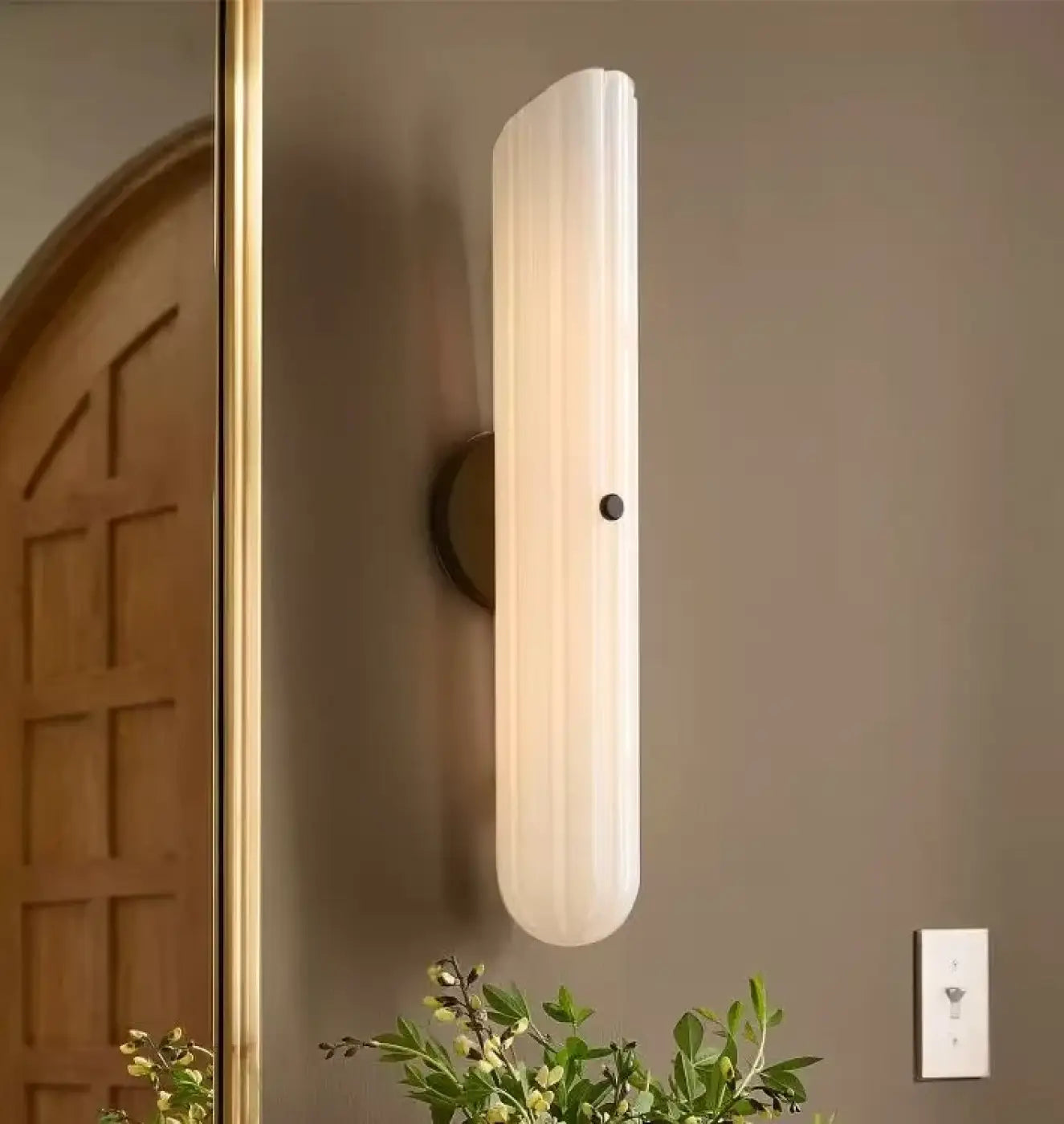 Applique murale en verre et métal doré à intensité réglable — vue 26