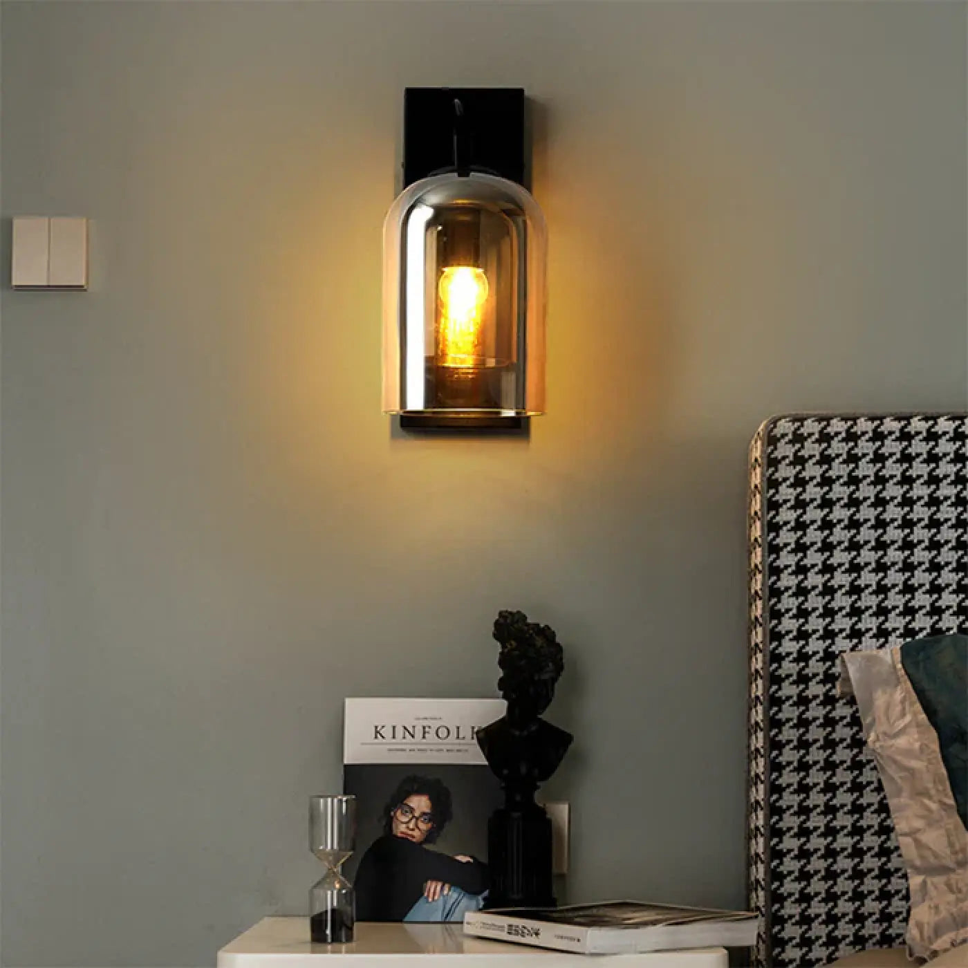 Applique murale en verre et métal IP44 style vintage — vue 4