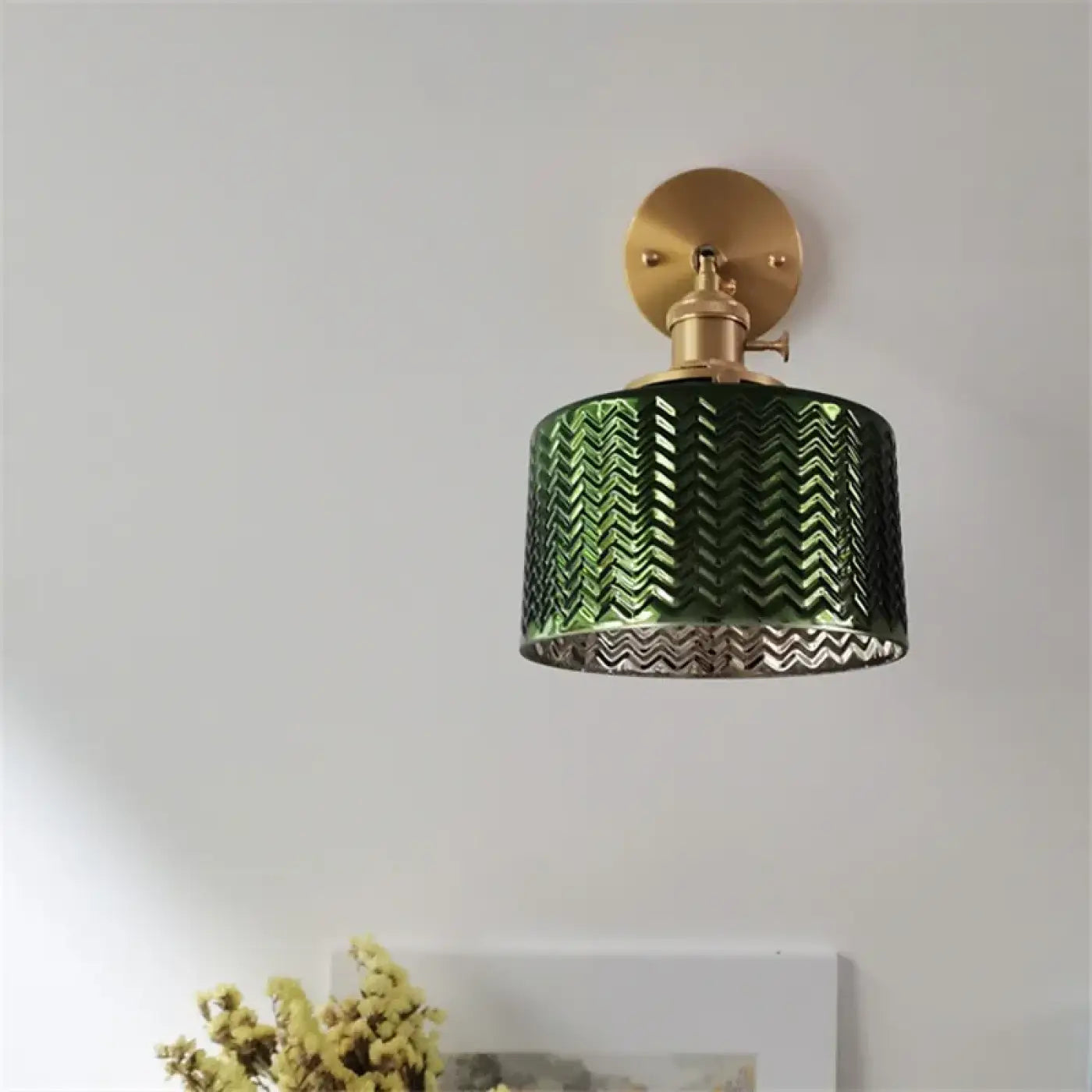 Applique murale en verre vert originale LED — vue 1