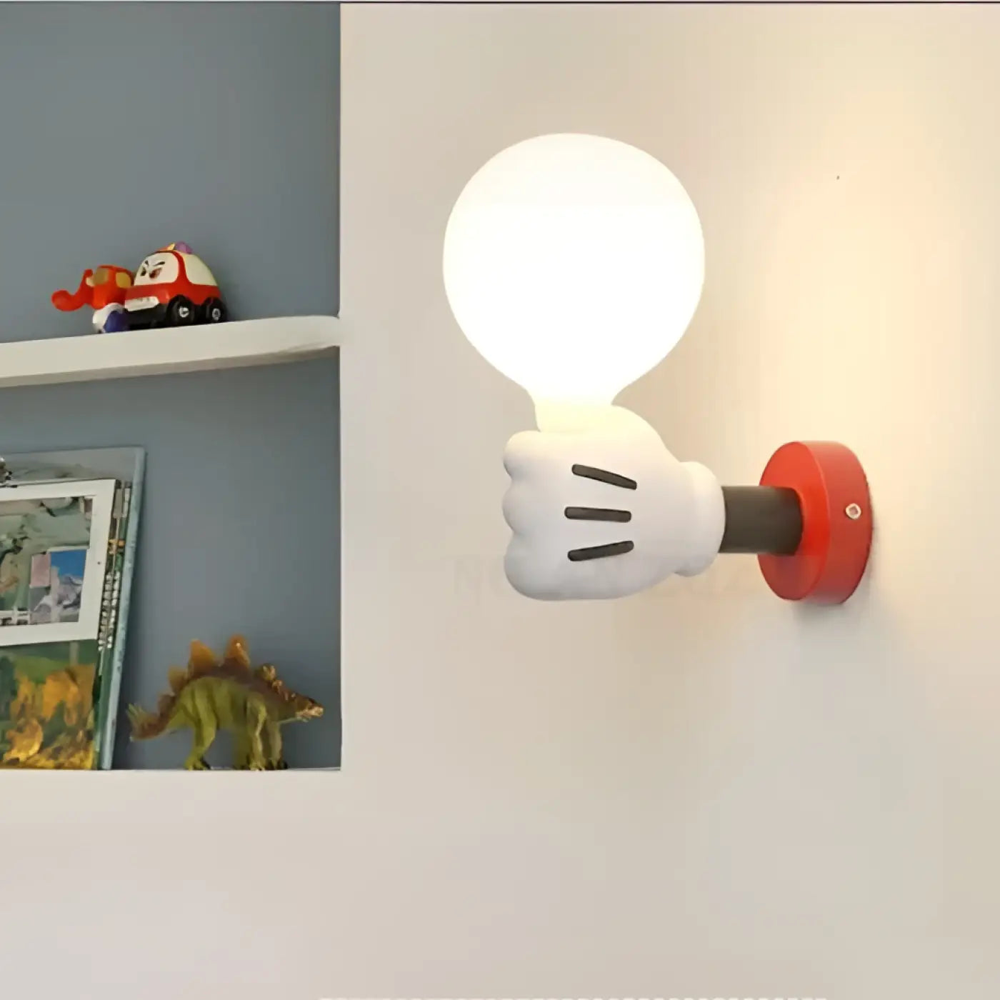 Applique murale enfant double en métal et résine blanche — vue 1