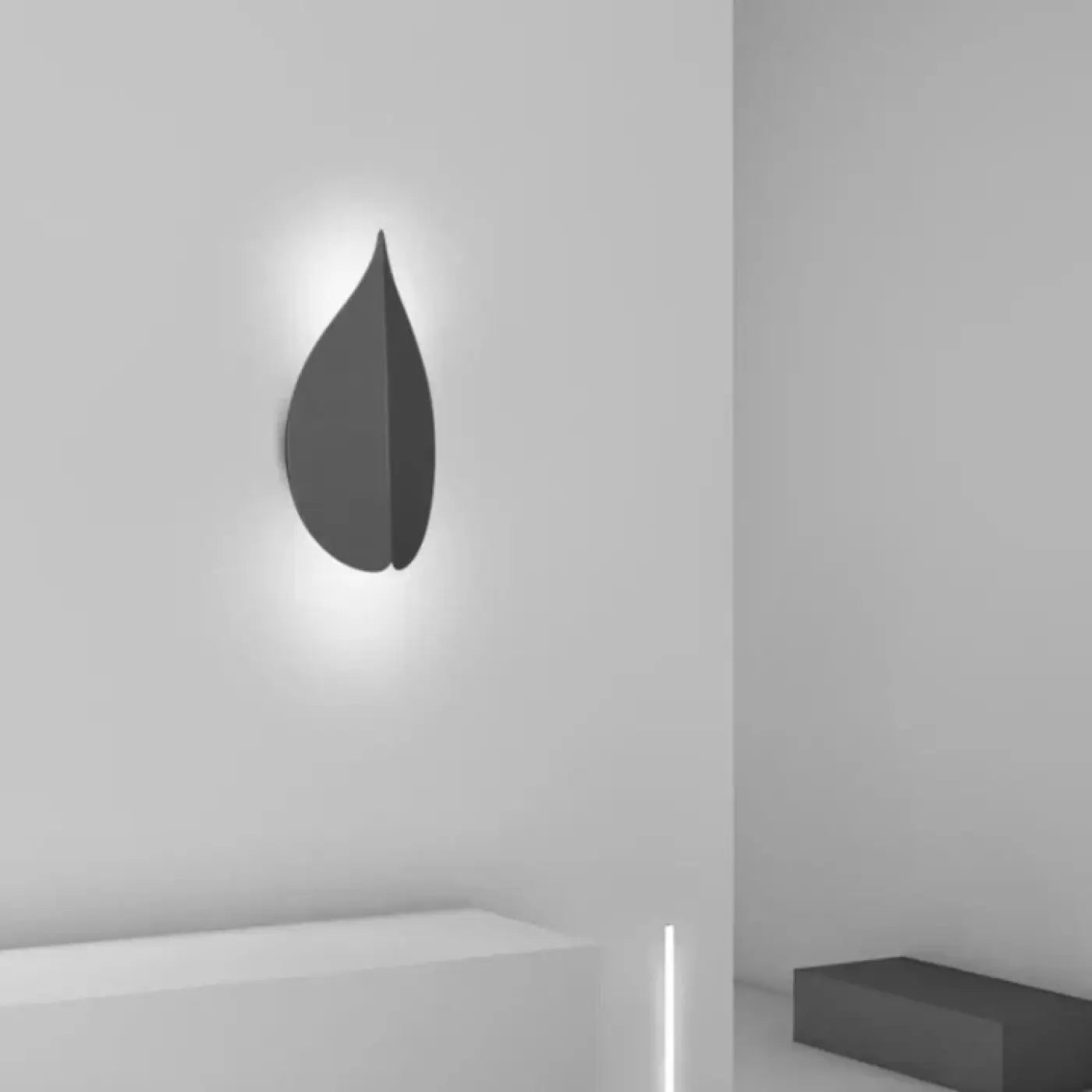 Applique murale feuille en aluminium noir ou blanc 10W — vue 3