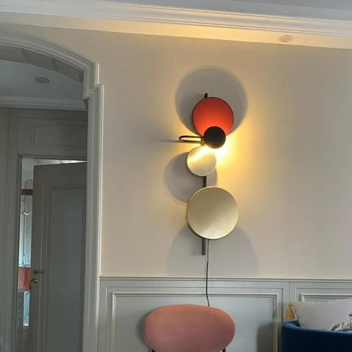 Applique murale géométrique en métal coloré style Art Déco — vue 2