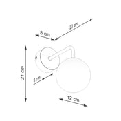 Applique murale globe en verre blanc acier minimaliste — vue 12